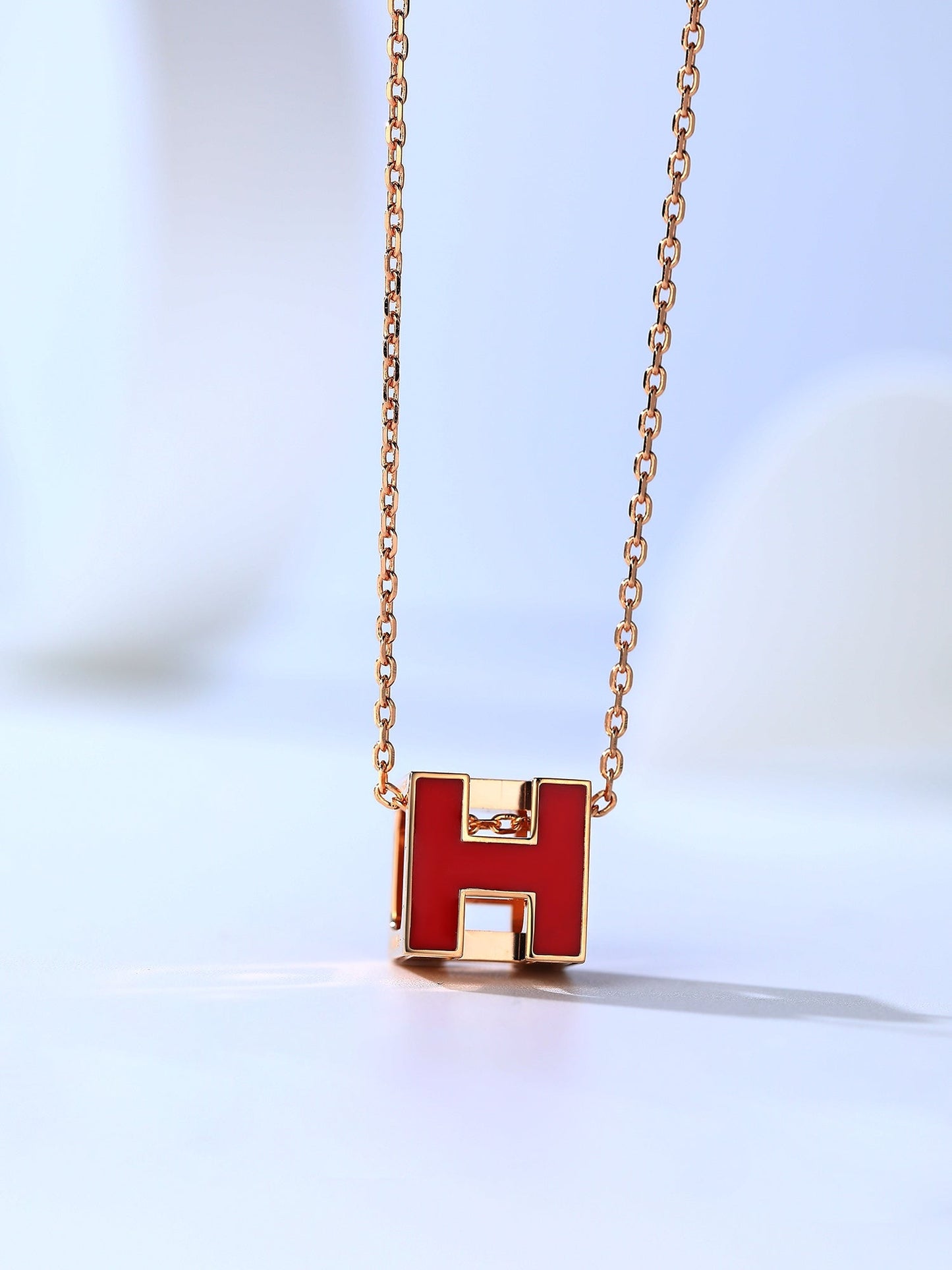 [Love Lucky]H CAGE PINK GOLD NECKLACE