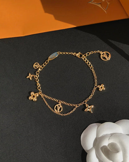 [Love Lucky]BLOOMING PINK GOLD MOP BRACELET