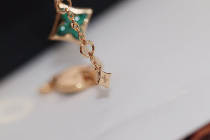 [Love Lucky]STAR AND SUN 4 MOTIF PINK GOLD MALACHITE BRACELET