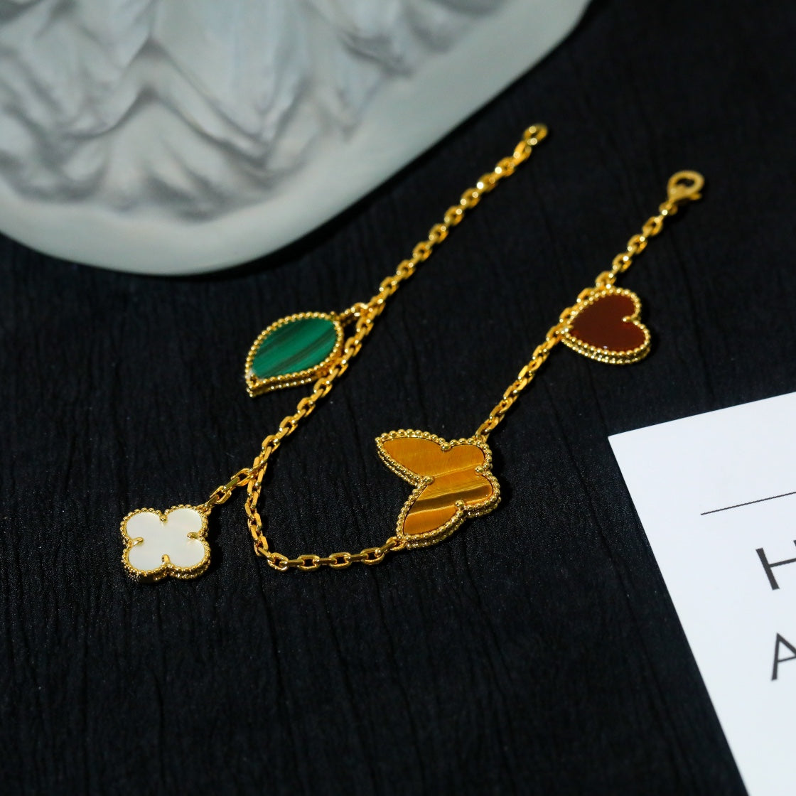 [Love Lucky]LUCKY SPRING 5 MOTIF GOLD BRACELET