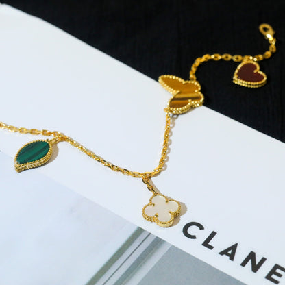 [Love Lucky]LUCKY SPRING 5 MOTIF GOLD BRACELET