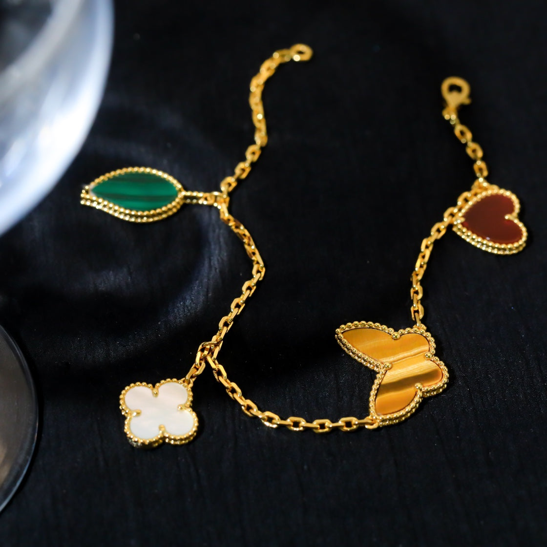 [Love Lucky]LUCKY SPRING 5 MOTIF GOLD BRACELET