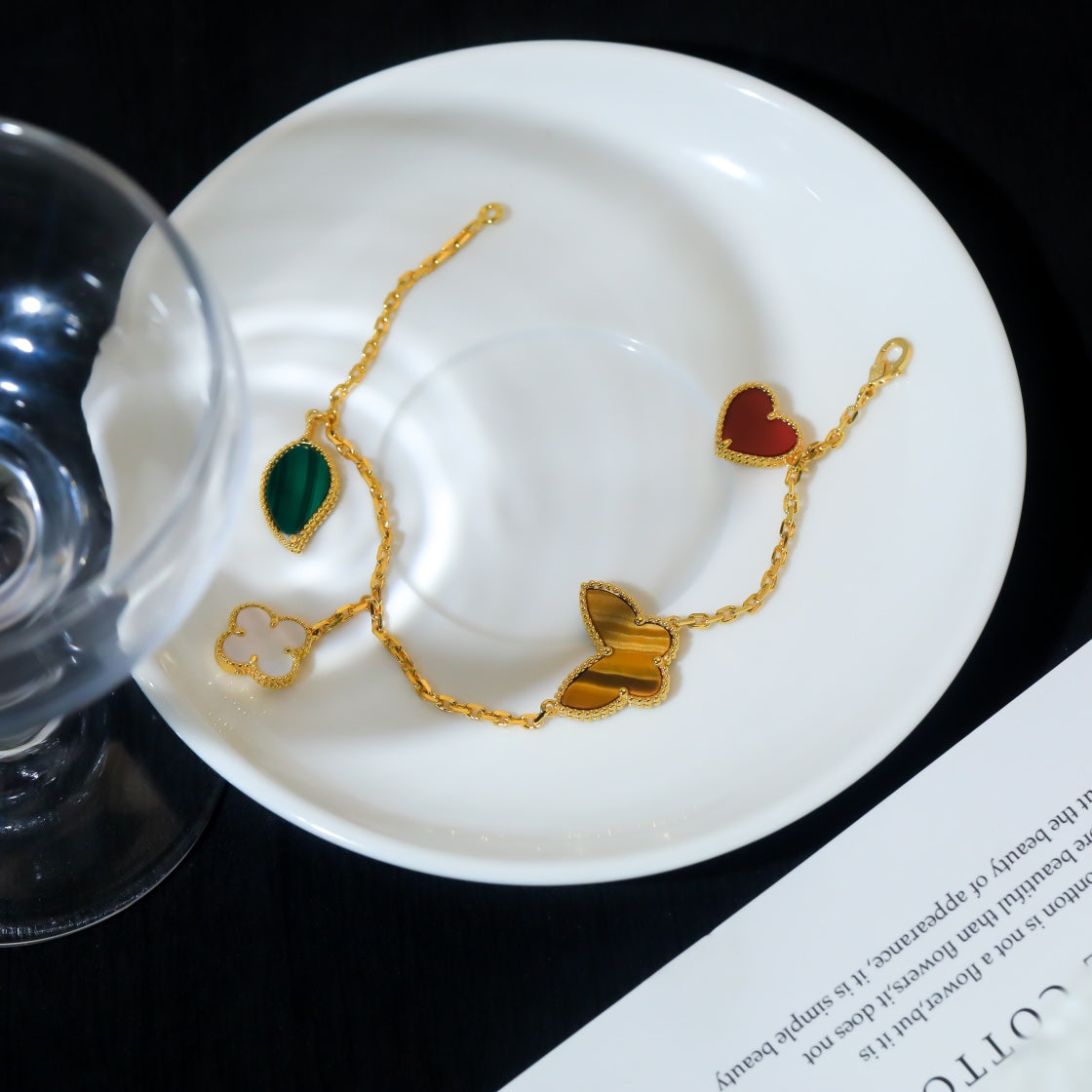 [Love Lucky]LUCKY SPRING 5 MOTIF GOLD BRACELET