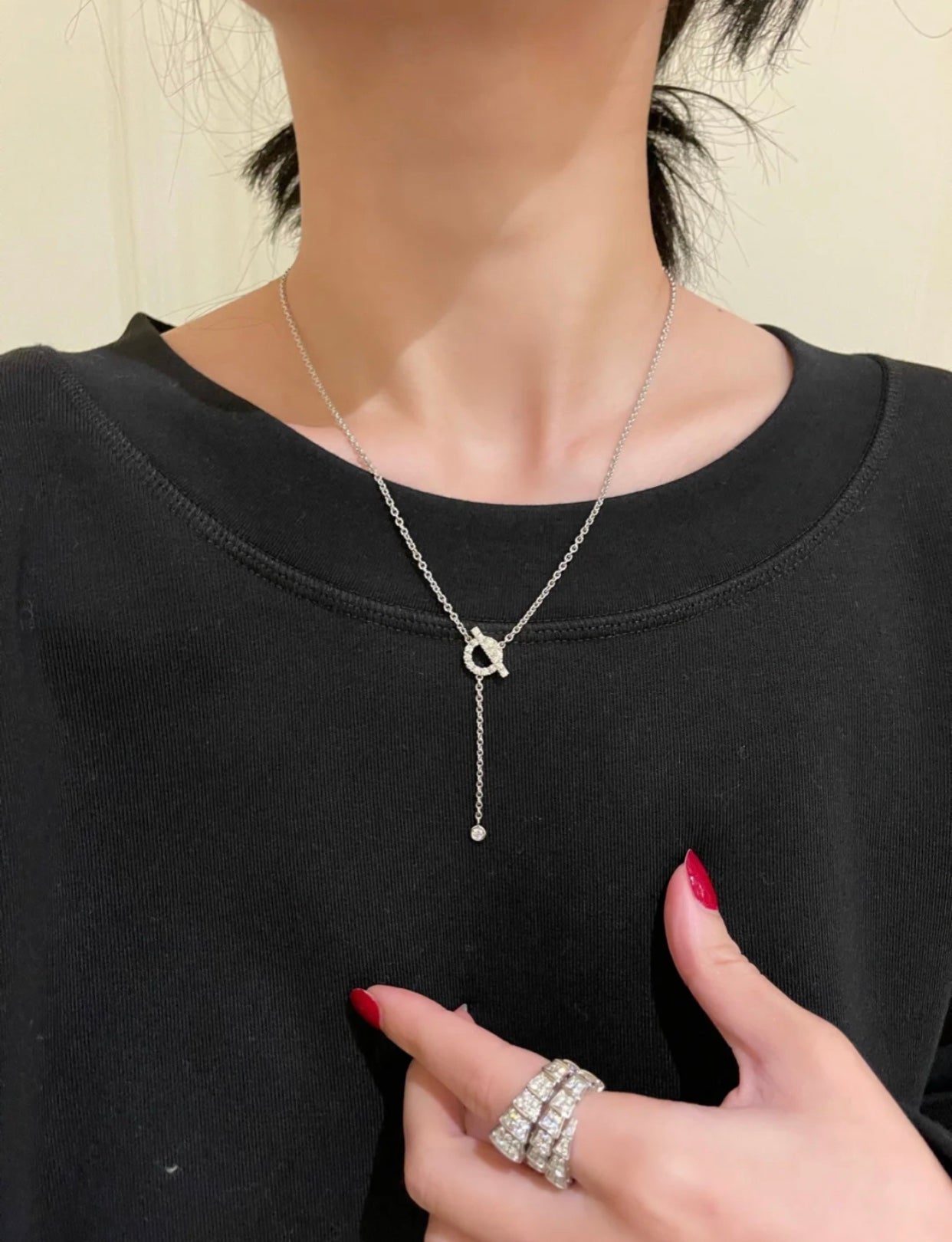 [Love Lucky]FINESSE SILVER DIAMOND NECKLACE