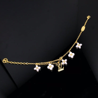 [Love Lucky]LOGO 6 MOTIF STAR AND SUN GOLD BRACELET