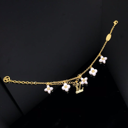[Love Lucky]LOGO 6 MOTIF STAR AND SUN GOLD BRACELET