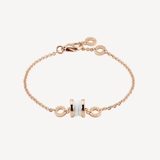 [Love Lucky]ZERO 1 SOFT PINK GOLD AND WHITE CERAMIC BRACELET