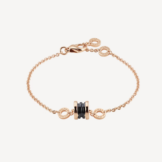 [Love Lucky]ZERO 1 SOFT PINK GOLD AND BLACK CERAMIC BRACELET