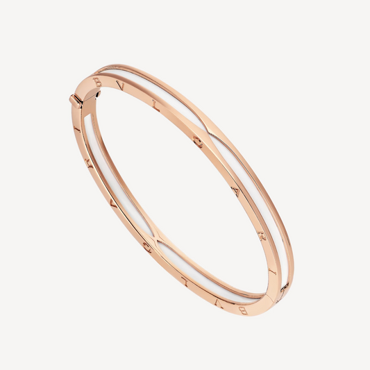 [Love Lucky]ZERO 1 PINK GOLD WITH WHITE CERAMIC BRACELET