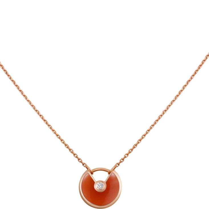 [Love Lucky]AMULETTE GOLD CARNELIAN ONYX NECKLACE