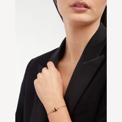 [Love Lucky]ZERO 1 SOFT PINK GOLD AND BLACK CERAMIC BRACELET