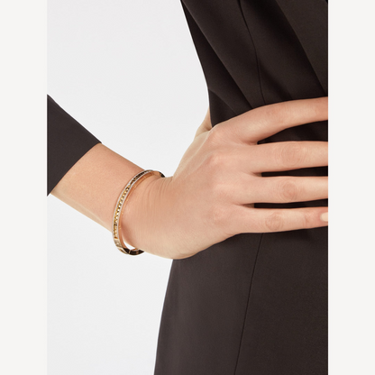 [Love Lucky]ZERO 1 SPIRAL AND PAVED DIAMOND GOLD BRACELET