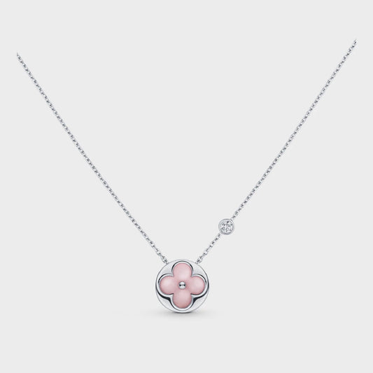 [Love Lucky]SUN MOTIF PINK MOP SILVER BRACELET