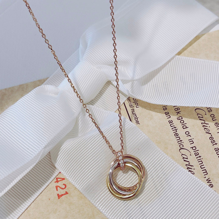 [Love Lucky]TRINITY NECKLACE GOLD  DIAMONDS