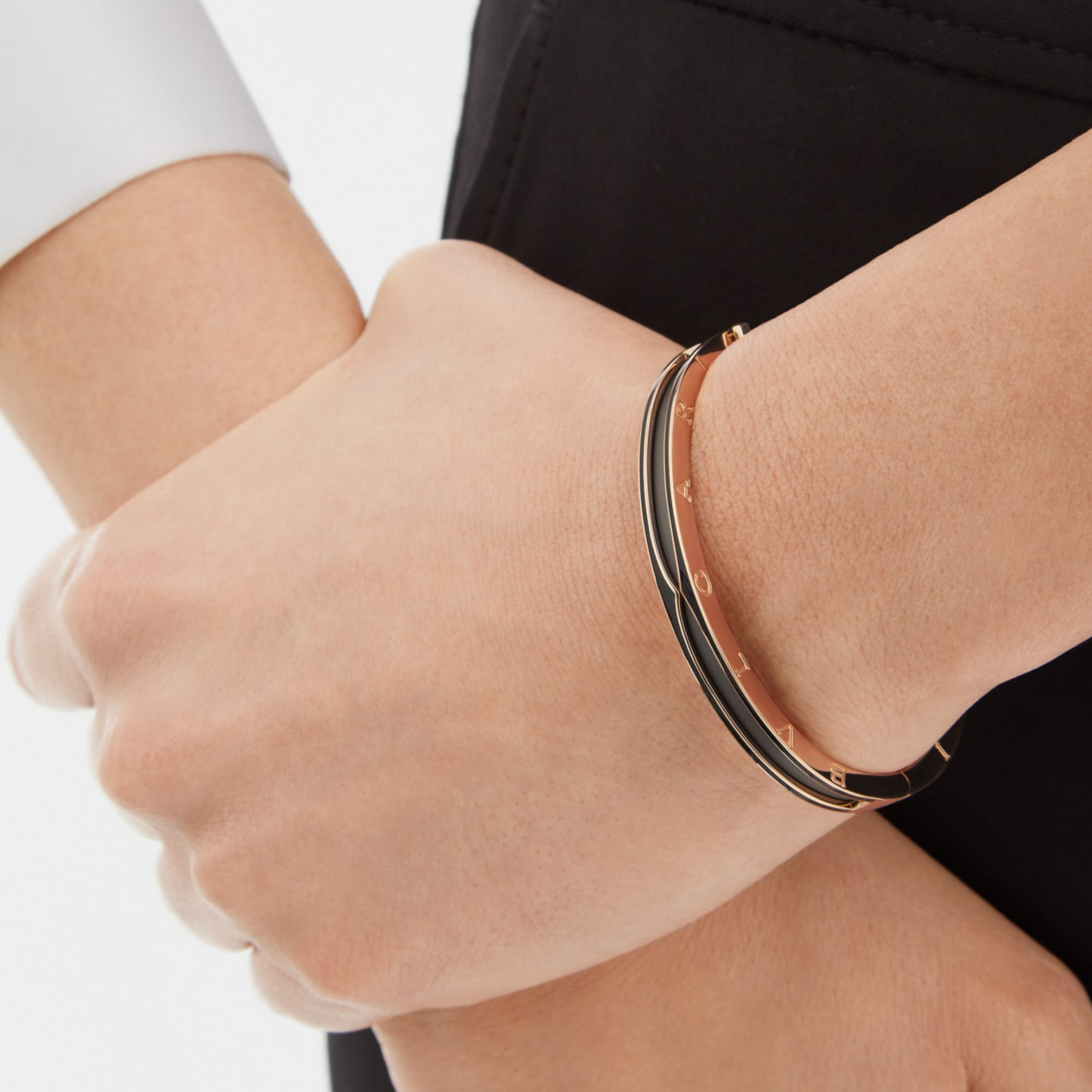 [Love Lucky]ZERO 1 PINK GOLD WITH MATTE BLACK CERAMIC BRACELET