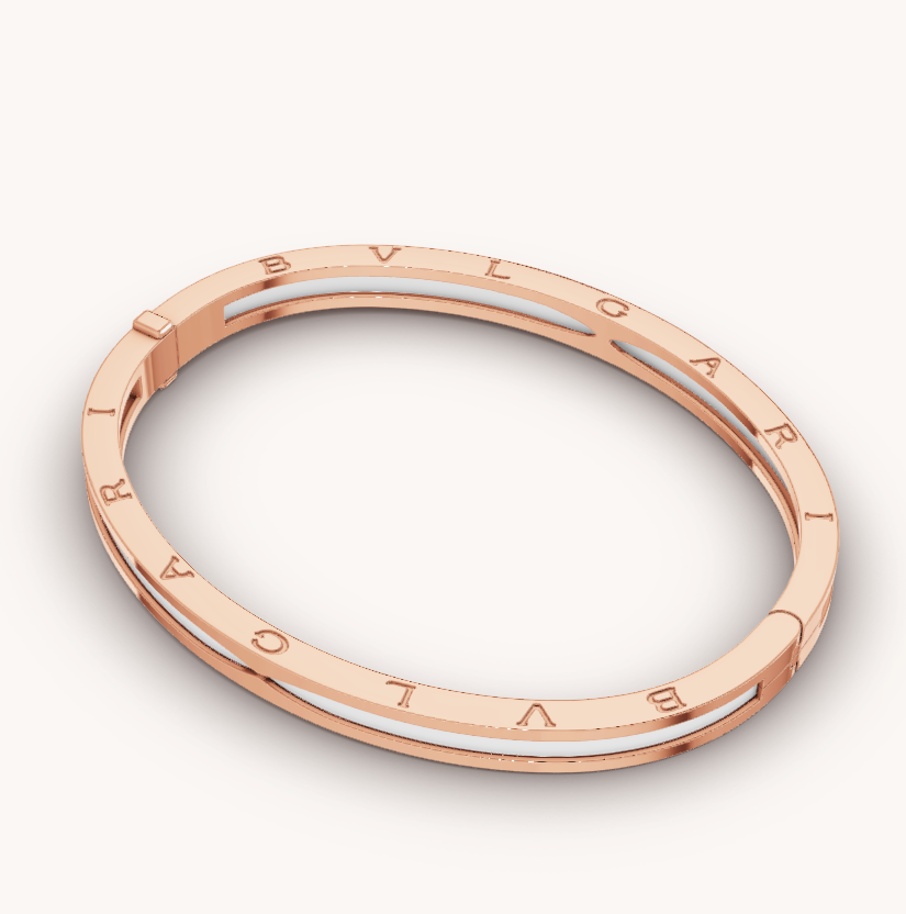 [Love Lucky]ZERO 1 PINK GOLD WITH WHITE CERAMIC BRACELET