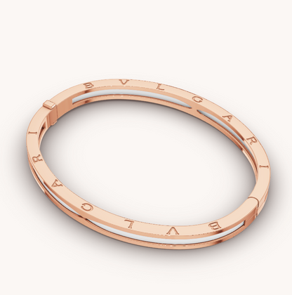 [Love Lucky]ZERO 1 PINK GOLD WITH WHITE CERAMIC BRACELET