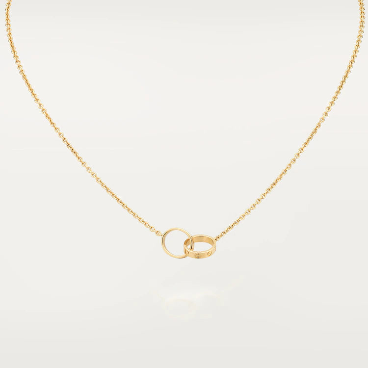 [Love Lucky]LOVE NECKLACE DOUBLE RING GOLD