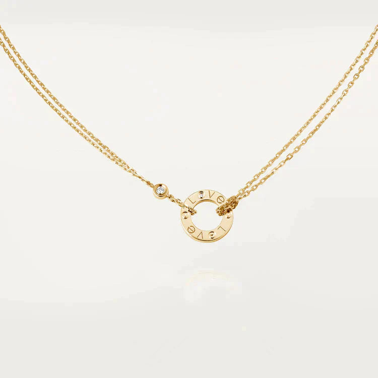 [Love Lucky]LOVE NECKLACE 16MM 2 DIAMONDS