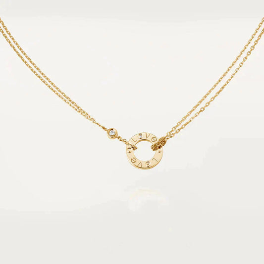 [Love Lucky]LOVE NECKLACE 16MM 2 DIAMONDS