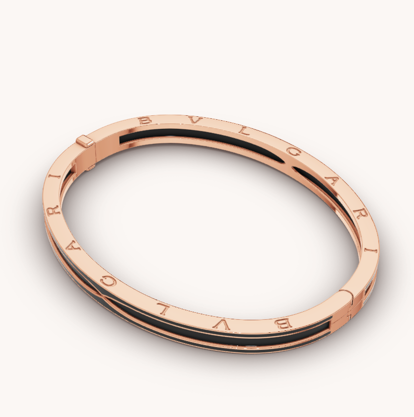 [Love Lucky]ZERO 1 PINK GOLD WITH MATTE BLACK CERAMIC BRACELET