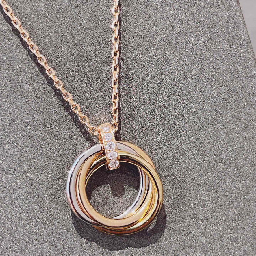 [Love Lucky]TRINITY NECKLACE GOLD  DIAMONDS