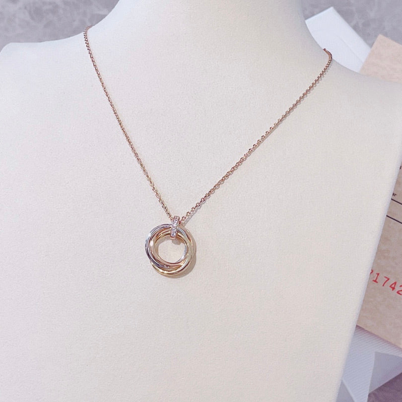 [Love Lucky]TRINITY NECKLACE GOLD  DIAMONDS