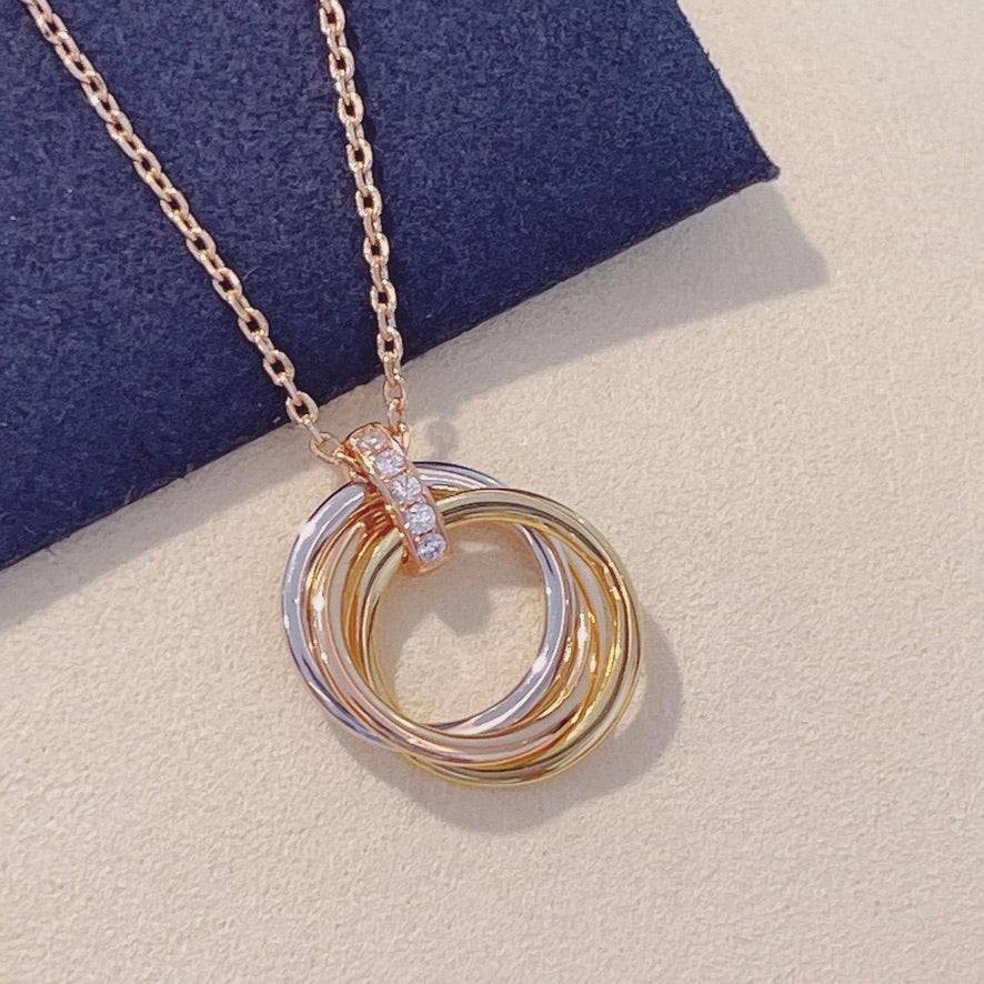 [Love Lucky]TRINITY NECKLACE GOLD  DIAMONDS