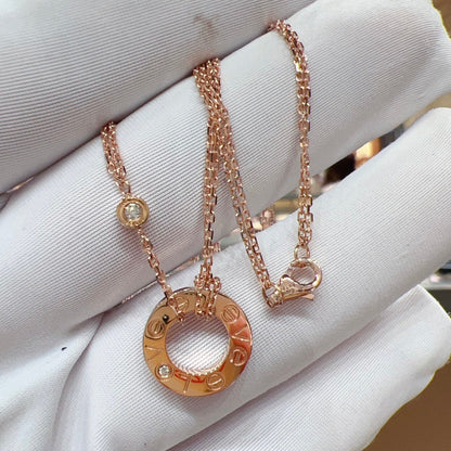 [Love Lucky]LOVE NECKLACE 16MM 2 DIAMONDS