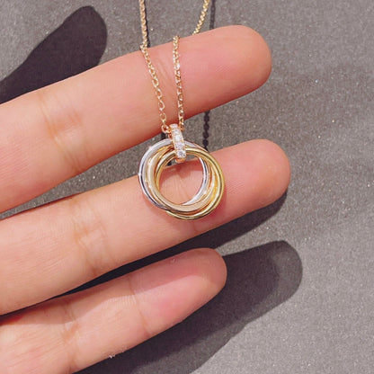 [Love Lucky]TRINITY NECKLACE GOLD  DIAMONDS
