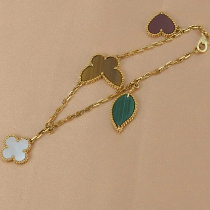 [Love Lucky]LUCKY SPRING 5 MOTIF GOLD BRACELET