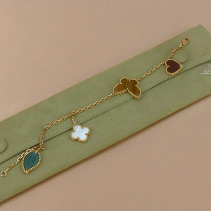 [Love Lucky]LUCKY SPRING 5 MOTIF GOLD BRACELET