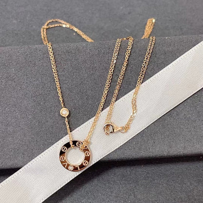 [Love Lucky]LOVE NECKLACE 16MM 2 DIAMONDS