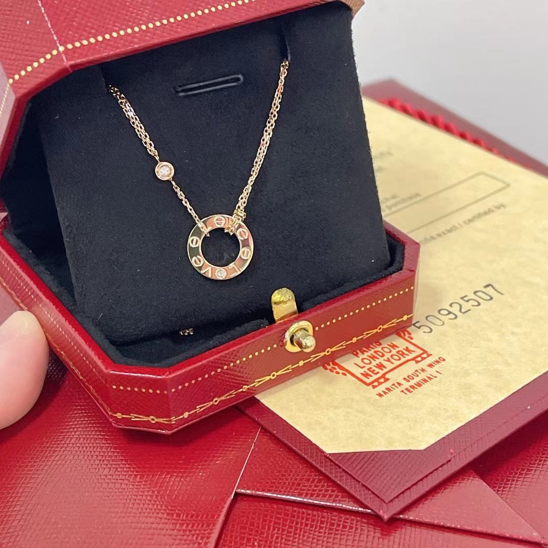 [Love Lucky]LOVE NECKLACE 16MM 2 DIAMONDS