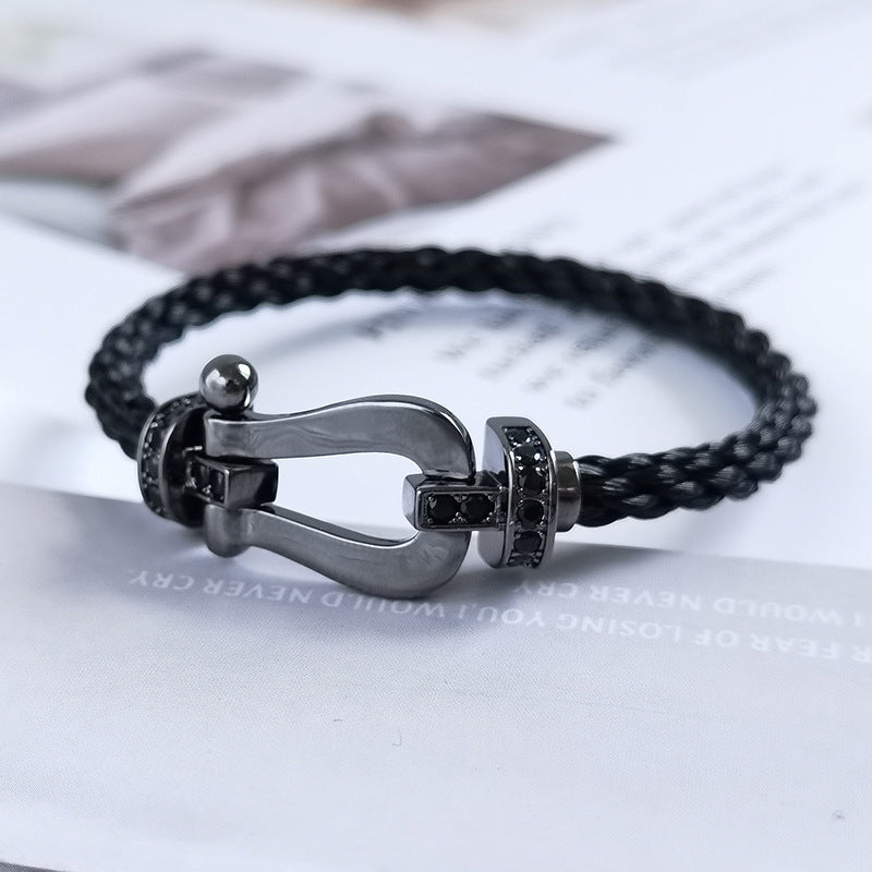 [Love Lucky]FORCE LARGE SERIES HORSESHOE BLACK SAMURAI BRACELET