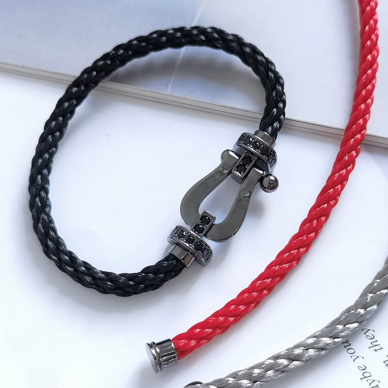 [Love Lucky]FORCE LARGE SERIES HORSESHOE BLACK SAMURAI BRACELET