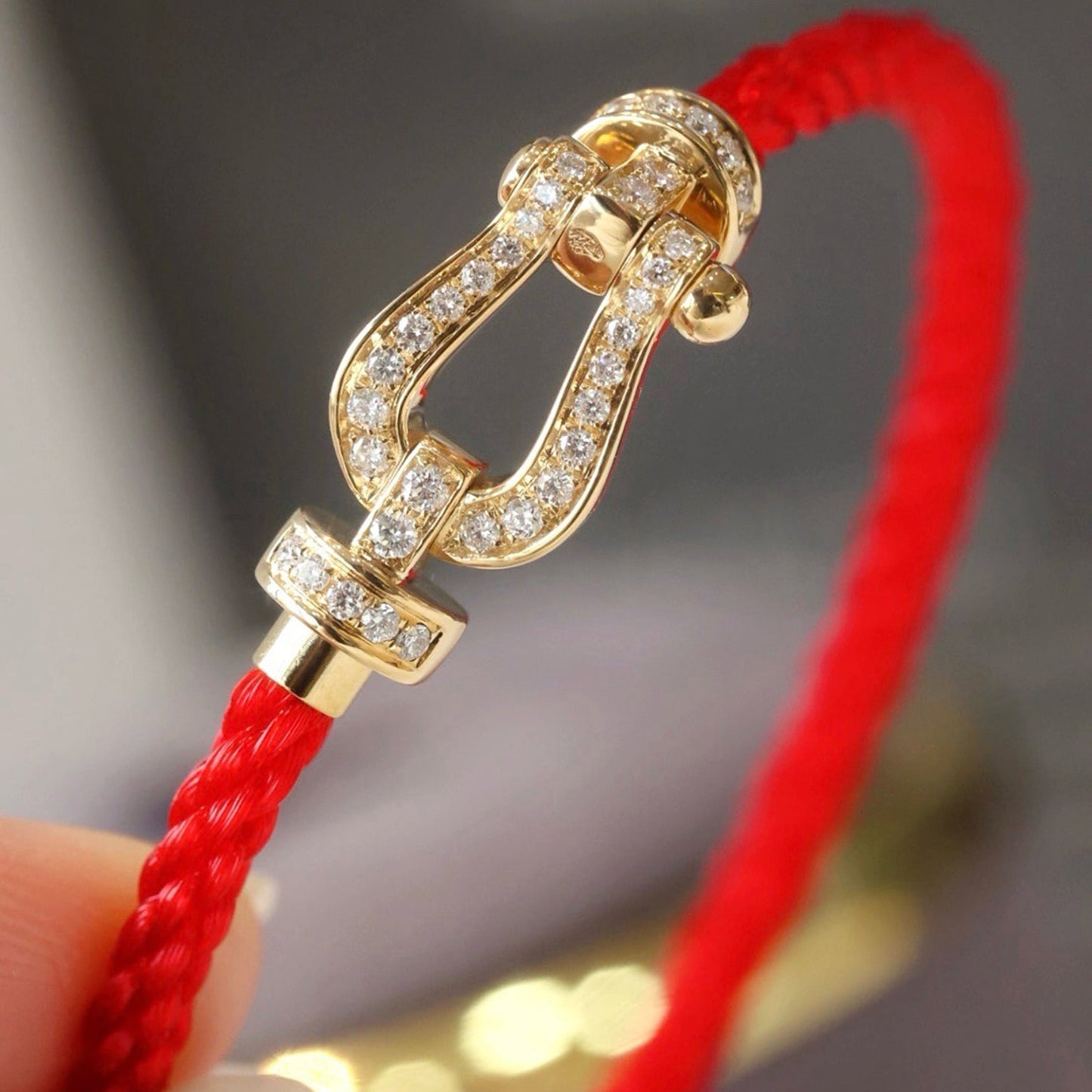 [Love Lucky]FORCE LARGE HORSESHOE FULL DIAMOND BRACELET GOLD