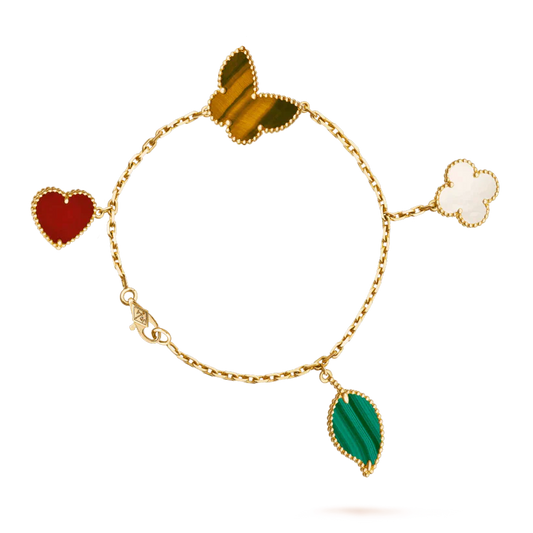 [Love Lucky]LUCKY SPRING 5 MOTIF GOLD BRACELET