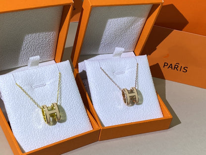 [Love Lucky]HM CLIC YELLOW ENAMEL GOLD NECKLACE