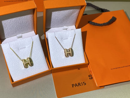 [Love Lucky]HM CLIC YELLOW ENAMEL GOLD NECKLACE