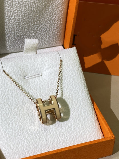 [Love Lucky]HM CLIC YELLOW ENAMEL GOLD NECKLACE