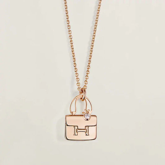 [Love Lucky]AMULETTE PEDANT ROSE GOLD NECKLACE