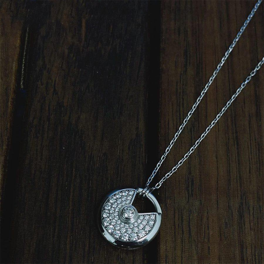 [Love Lucky]AMULETTE SILVER FULL DIAMOND NECKLACE