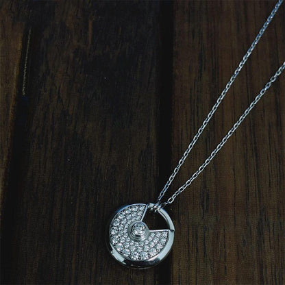 [Love Lucky]AMULETTE SILVER FULL DIAMOND NECKLACE