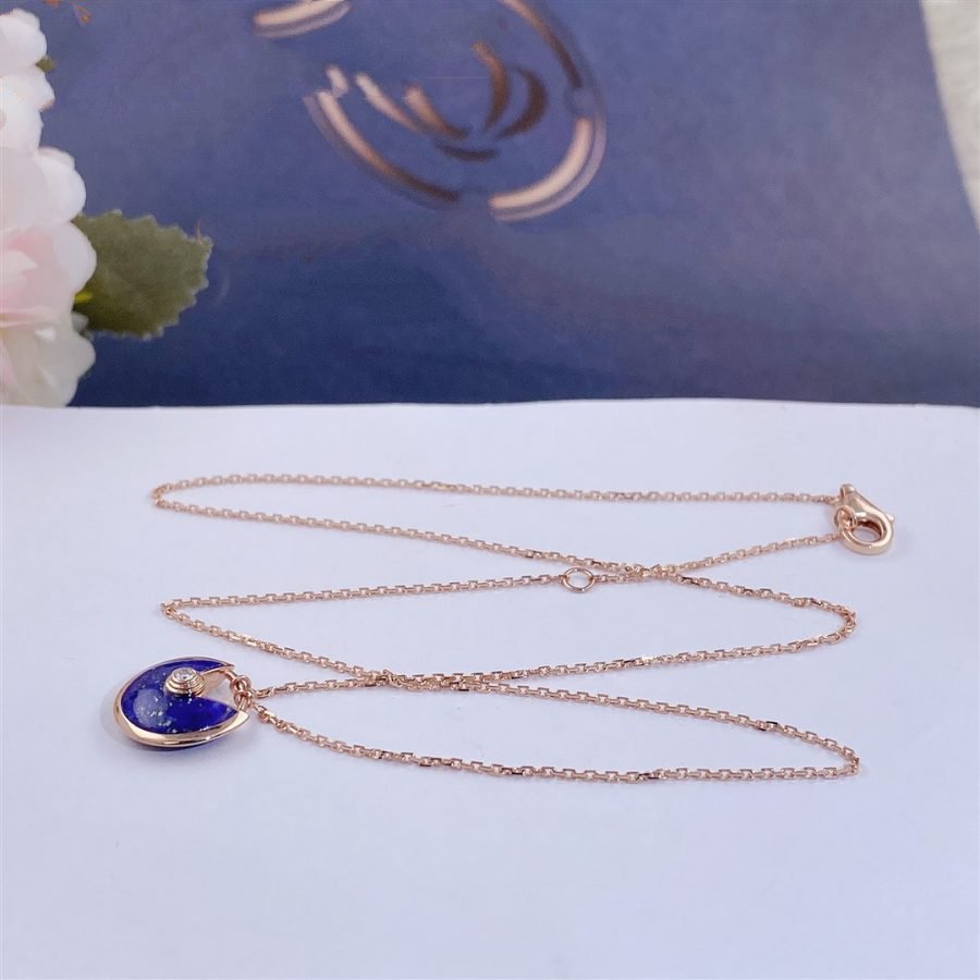 [Love Lucky]AMULETTE ROSE GOLD AGATE NECKLACE