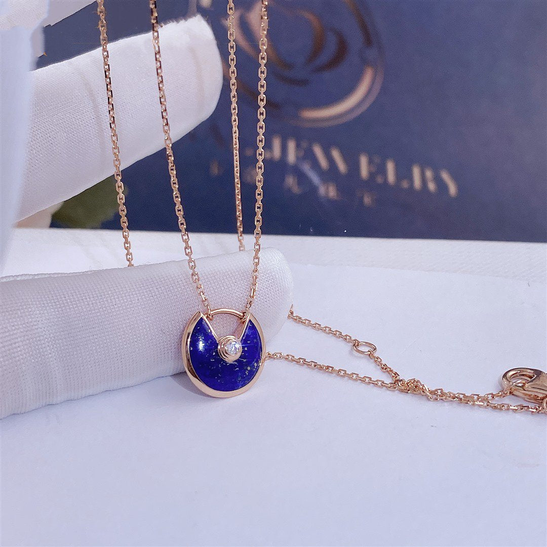 [Love Lucky]AMULETTE ROSE GOLD AGATE NECKLACE