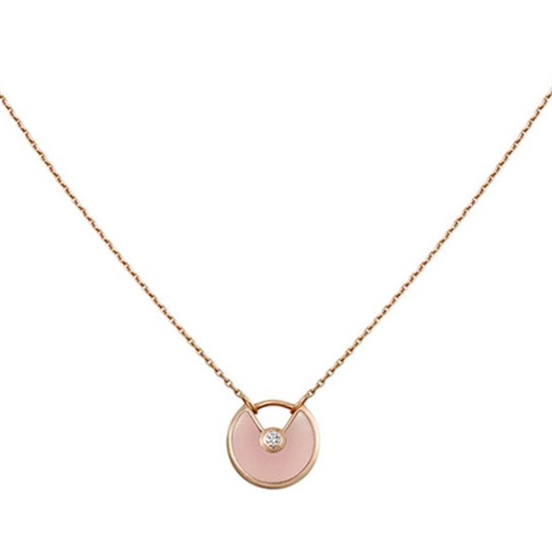 [Love Lucky]AMULETTE ROSE GOLD PINK MOP NECKLACE