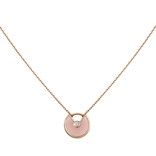 [Love Lucky]AMULETTE ROSE GOLD PINK MOP NECKLACE