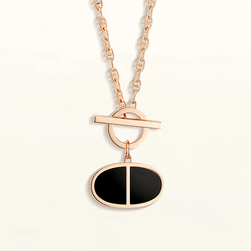 [Love Lucky]CHAINE VERSO BLACK CERAMIC NECKLACE