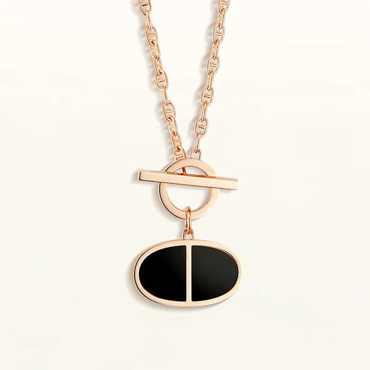 [Love Lucky]CHAINE VERSO BLACK CERAMIC NECKLACE